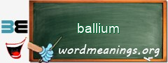 WordMeaning blackboard for ballium